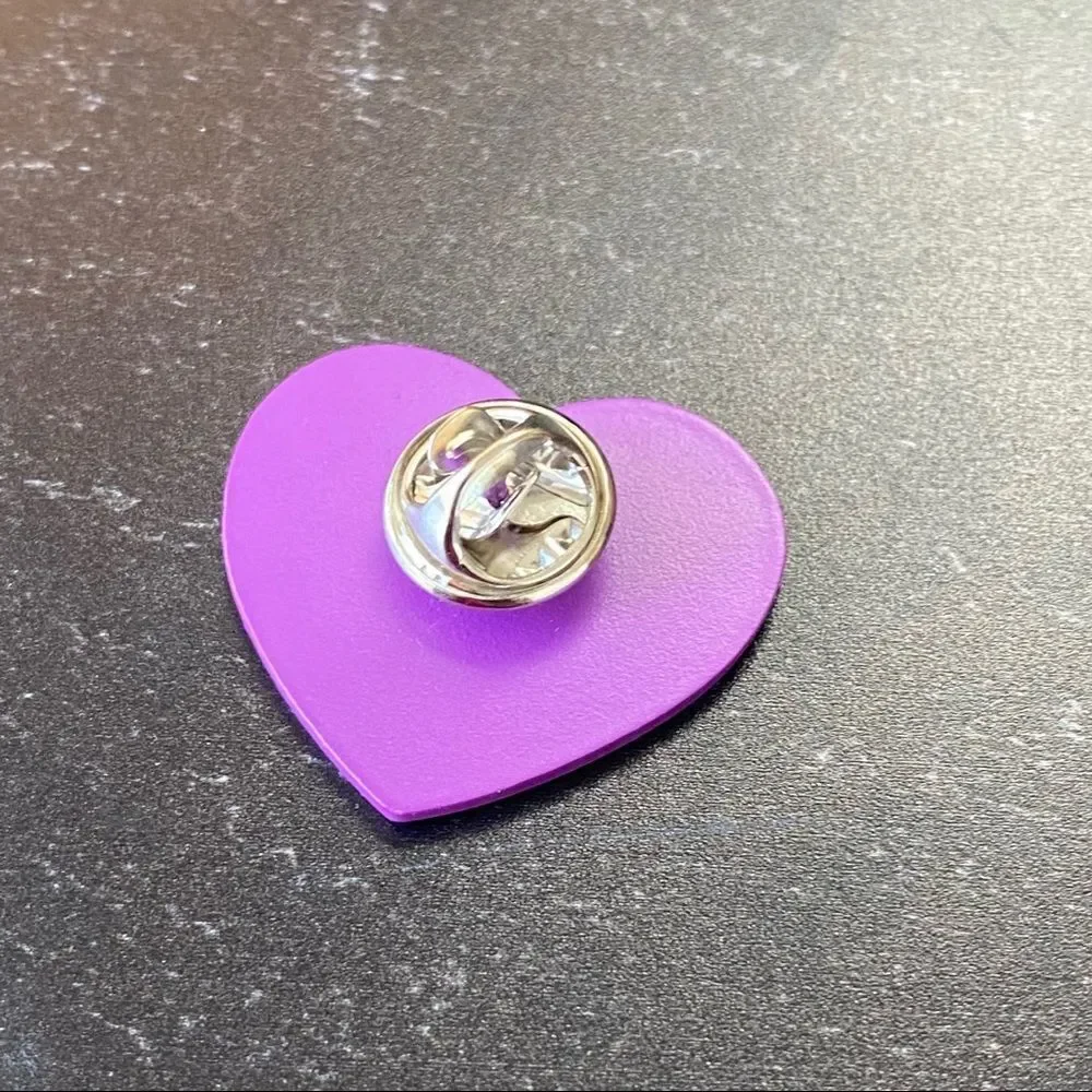 Pink Faux 3D Crystal Heart Pin/ Brooch Lapel
